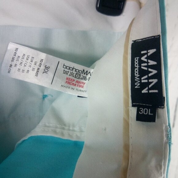 Boohoo Man 36R Polyester Blend Skinny 2 Button Teal 2pc Suit - Picture 8 of 15